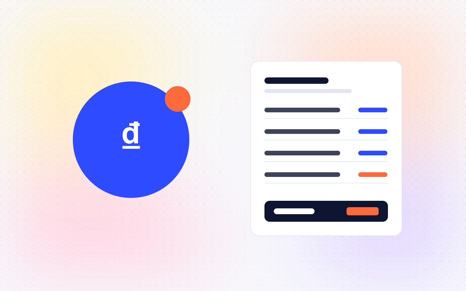 Illustration of a website design quotation with cost items